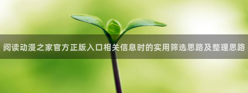 热门动漫资讯:阅读动漫之家官方正版入口相关信息时的实用筛选思路及整理思路